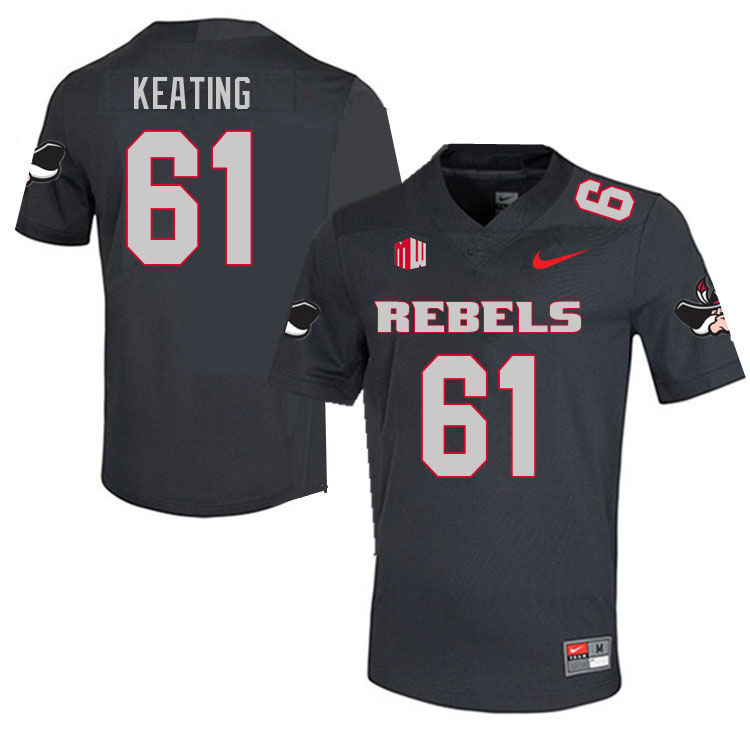 Men #61 Graham Keating UNLV Rebels College Football Jerseys Sale-Charcoal - Click Image to Close
